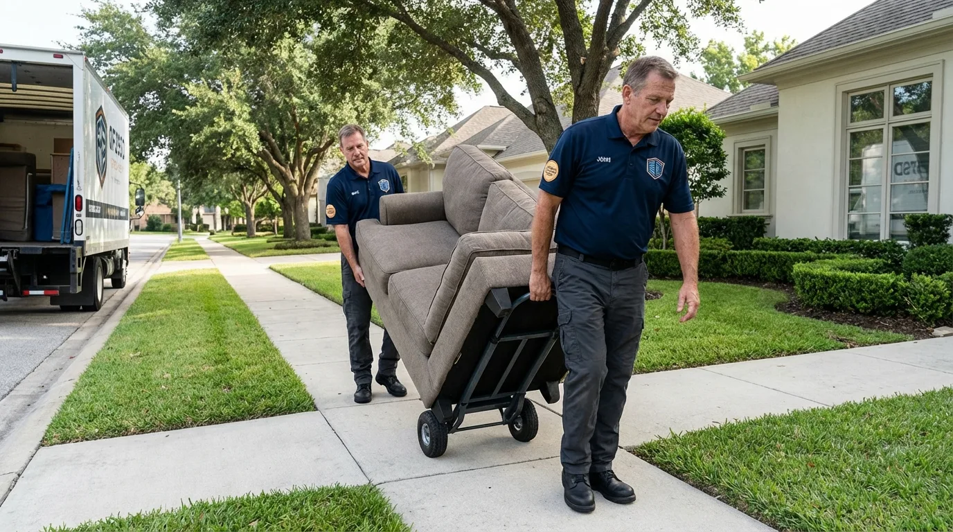 Local residential moving crew loading furniture in Gibson, GA